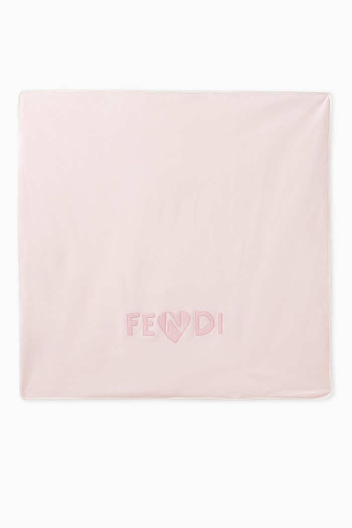 

Logo-embroidered Blanket in Cotton, Pink