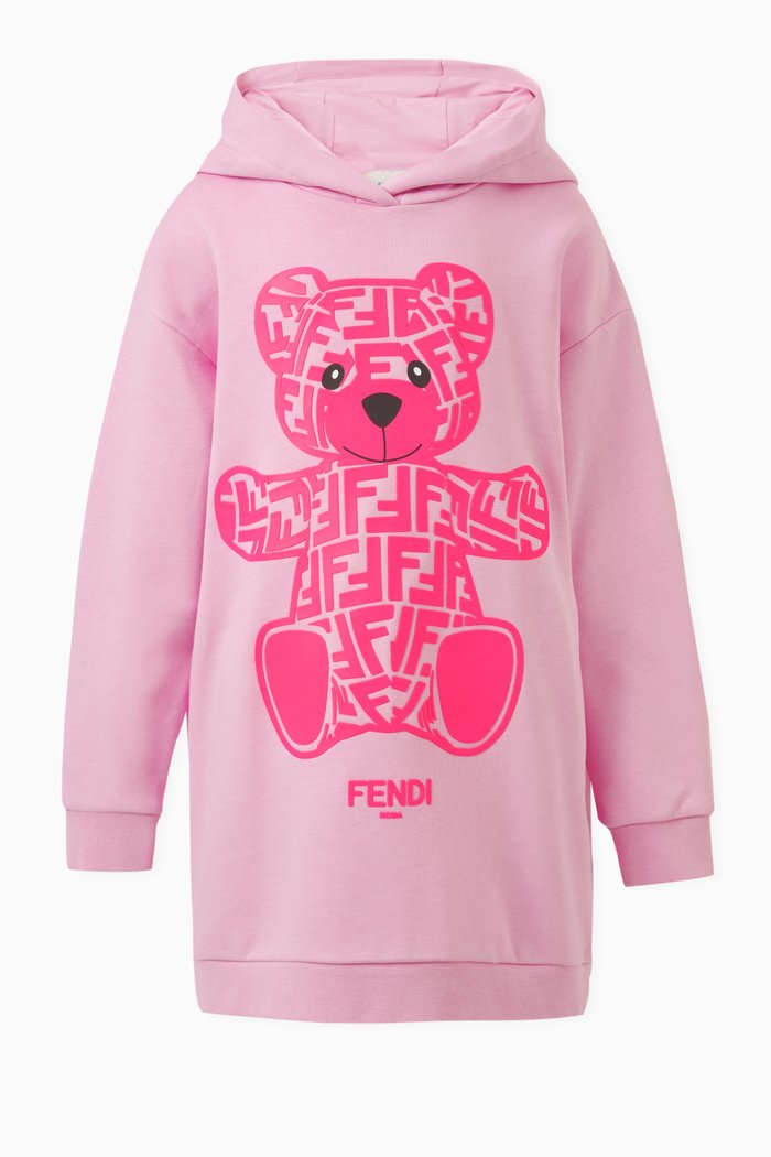 

FF Teddy Oversized Hoodie in Cotton, Pink