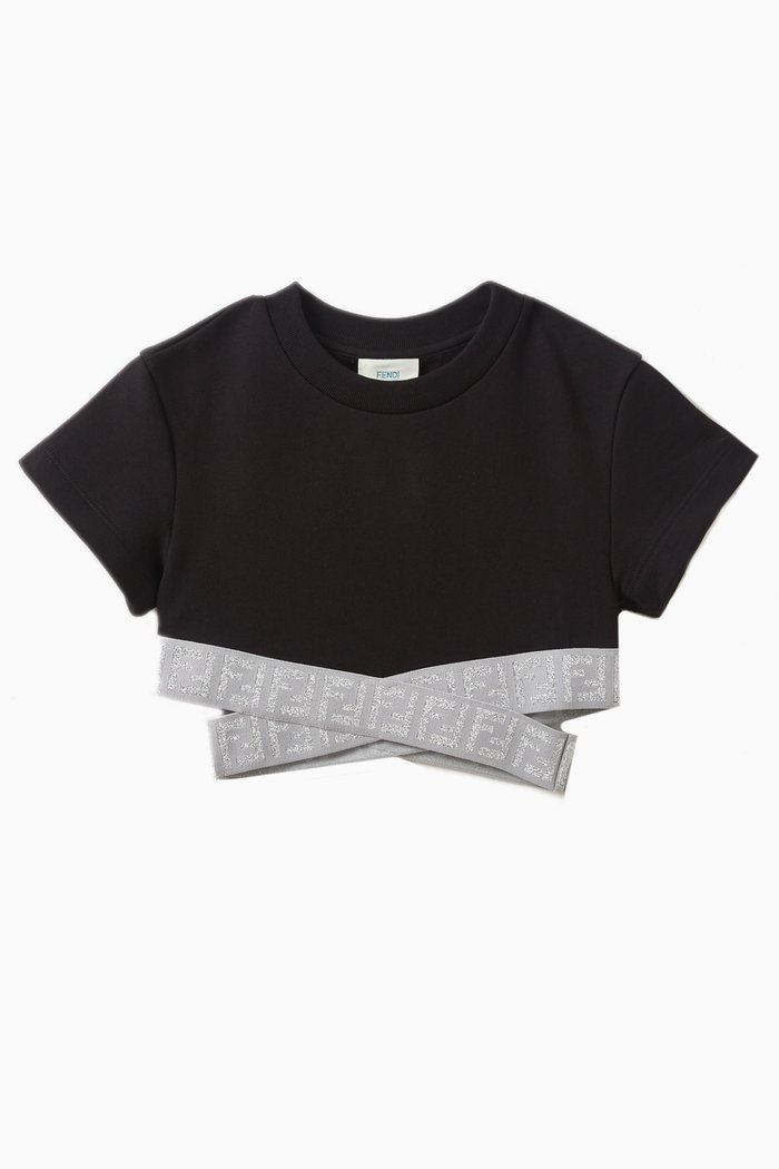 

Glitter Logo-detail T-shirt in Cotton, Black