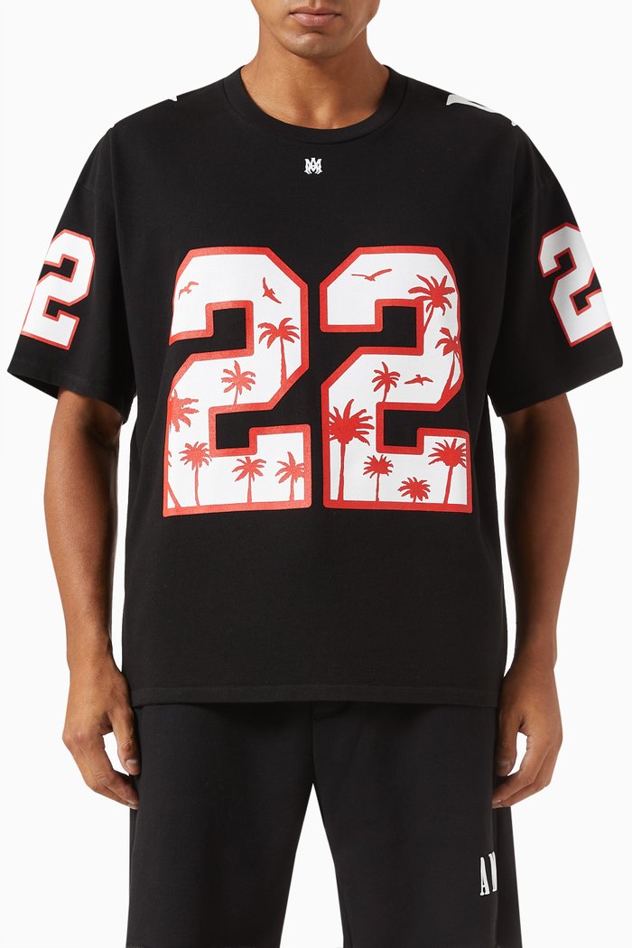 

Oversized 22 Football T-shirt in Cotton, Black