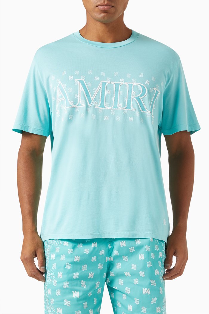 Logo T-shirt in Cotton, Blue