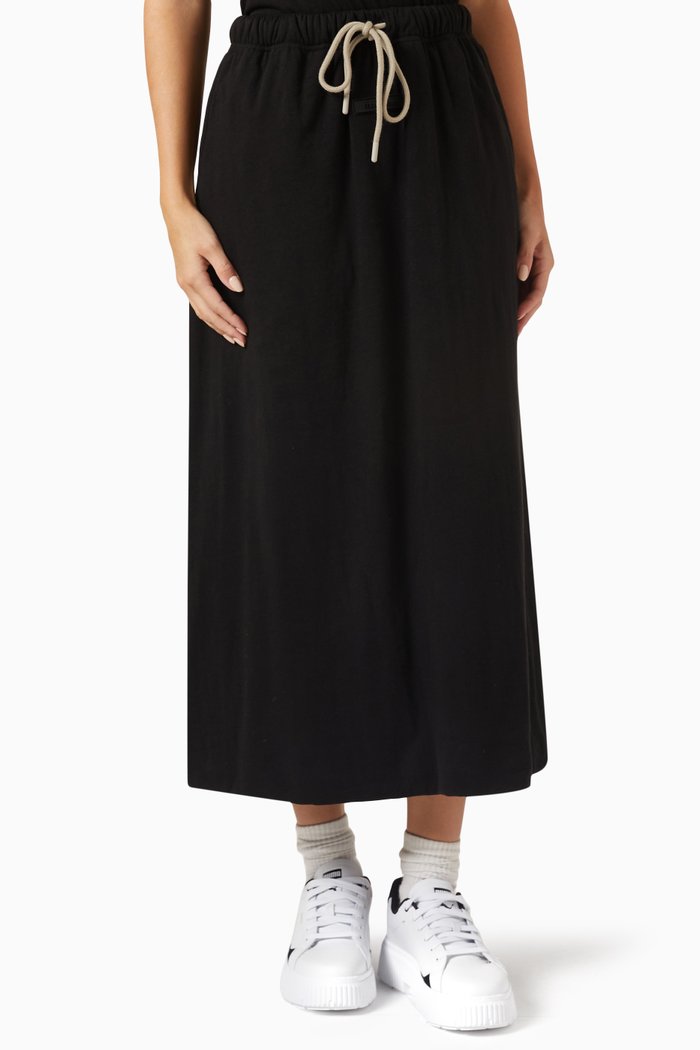 

Essentials Midi Skirt in Jersey, Black