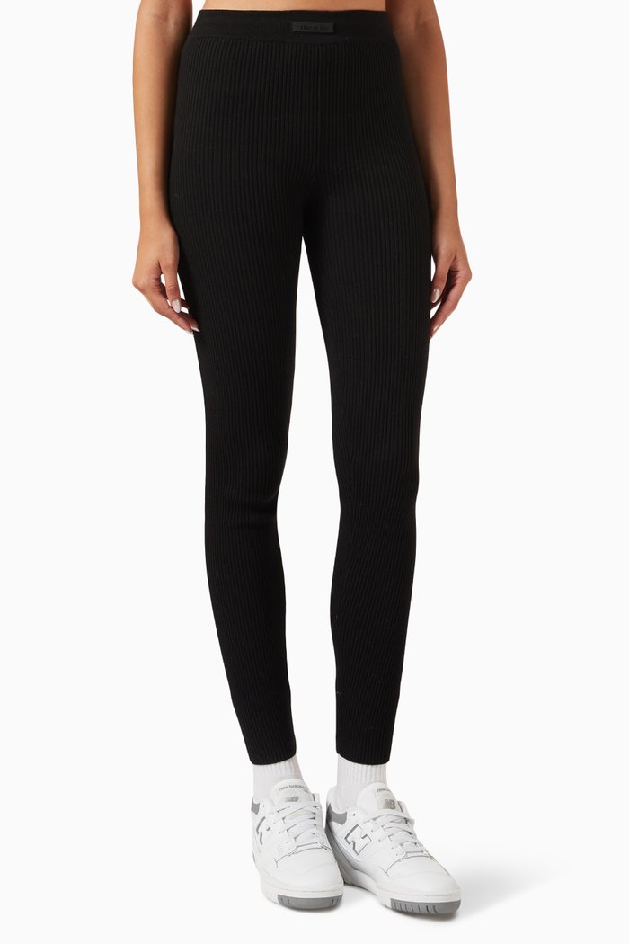 

Ribbed Leggings, Black