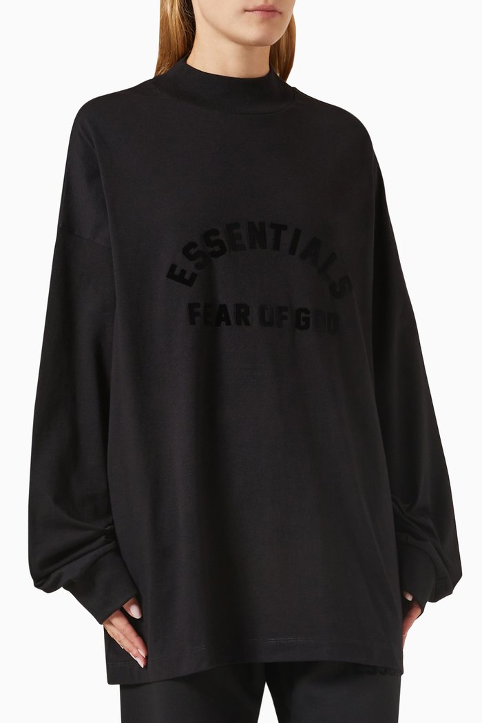 

Essentials Long-sleeve T-shirt in Cotton-jersey, Black