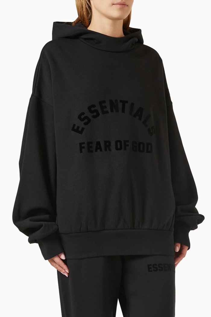

Essentials Hoodie in Fleece, Black