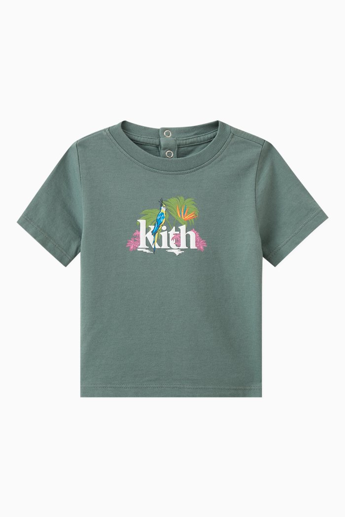 

Novelty Bird Graphic T-shirt in Cotton, Green