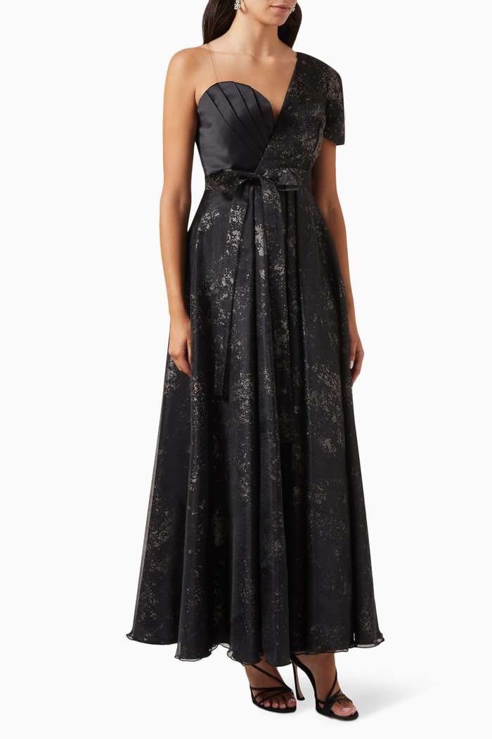 One-shoulder Dress, Black