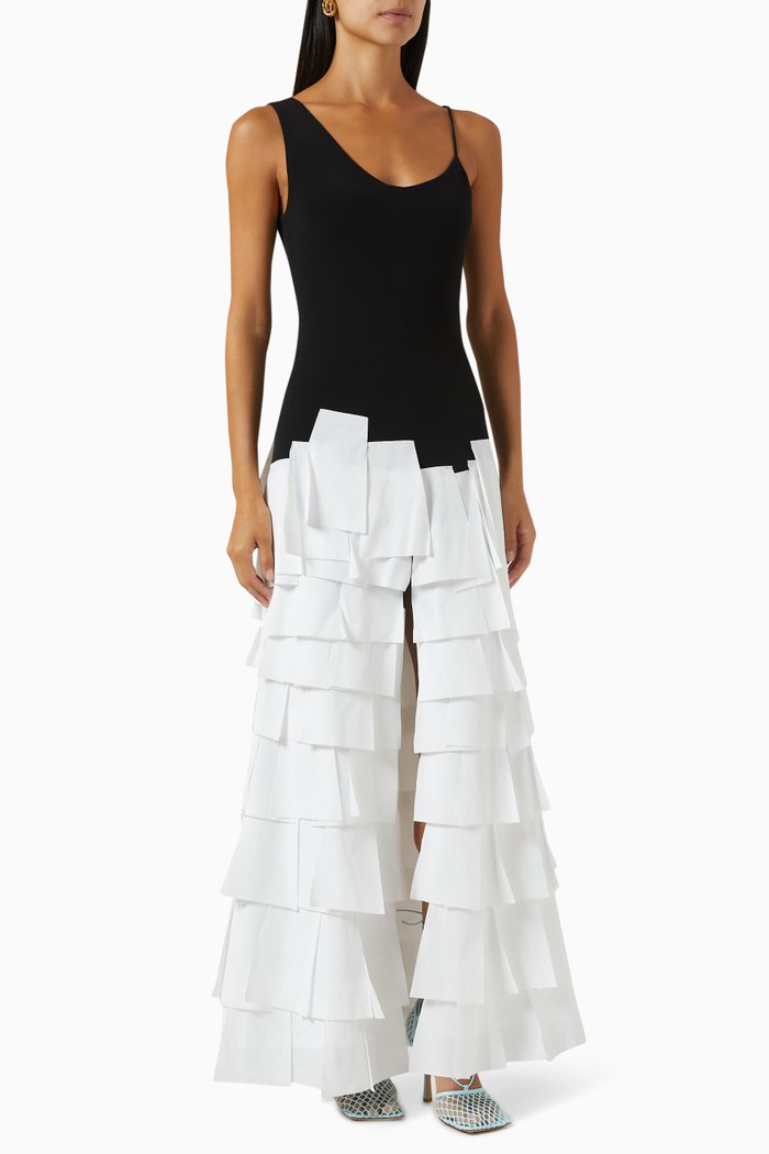 

Decorative Rectangle Maxi Dress in Stretch-crepe, Multicolour