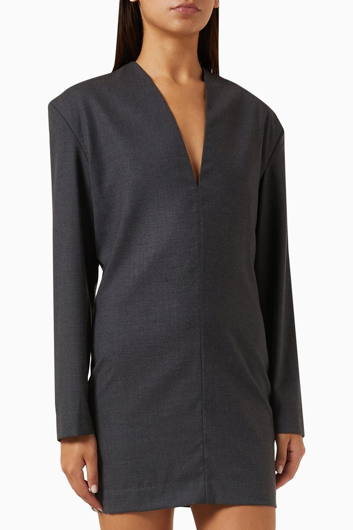 

Nessa Mini Dress in Wool, Grey