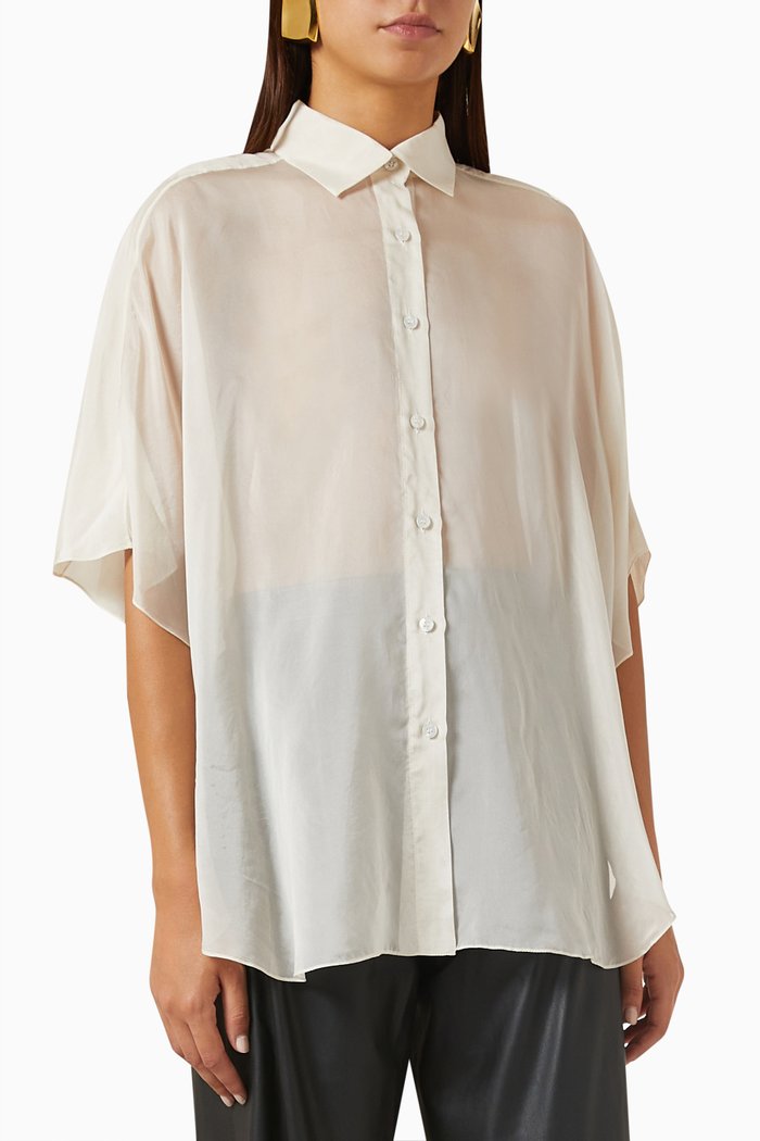 

Den Sheer Shirt in Viscose-crêpe, White