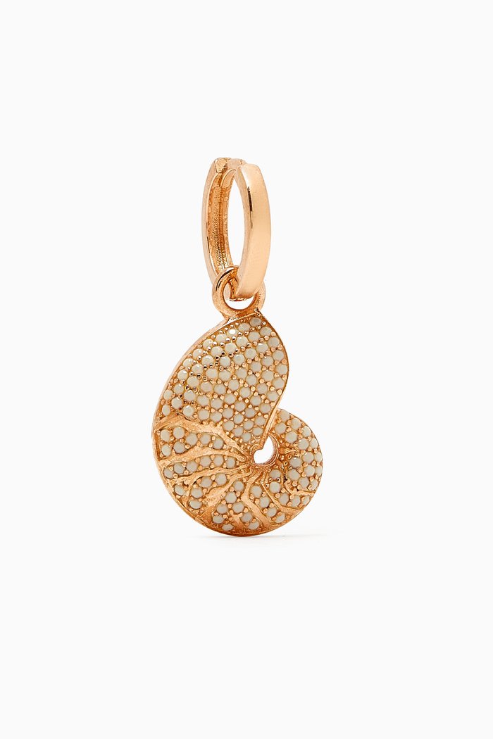 

Nautilus Huggie Single Earring in 24kt Rose Gold-plated Bronze
