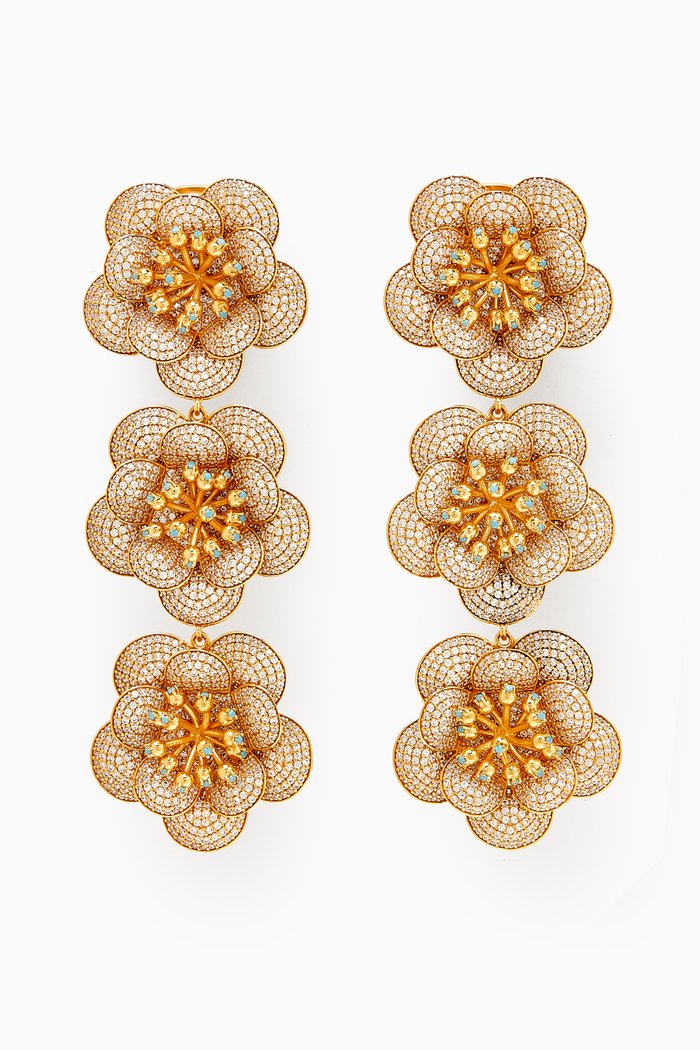 

Shalimar Crystal Clip Earrings in 24kt Gold-plated Bronze, Yellow