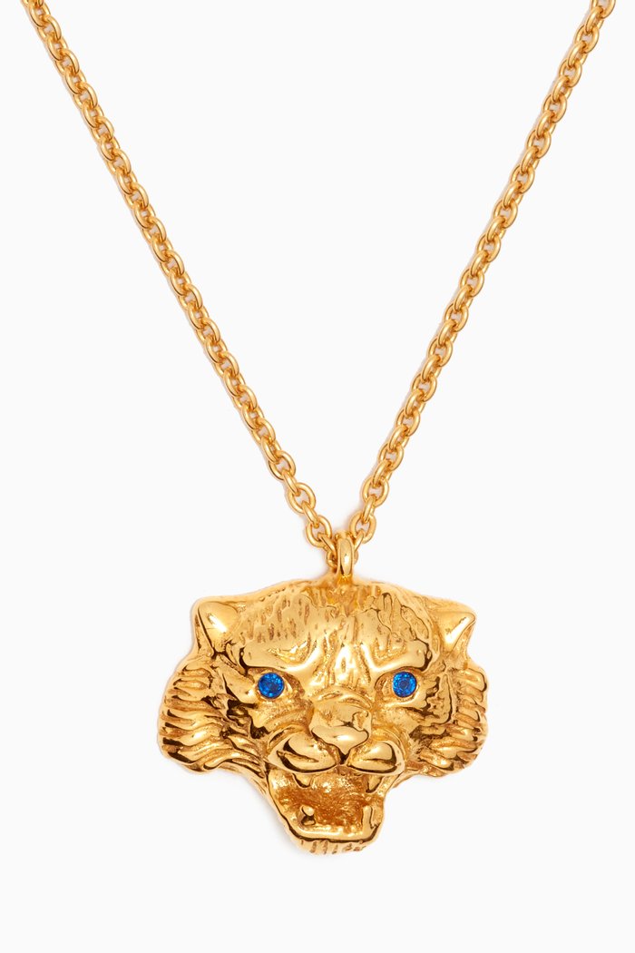 

Tiger Necklace in 24kt Gold-plated Bronze, Yellow