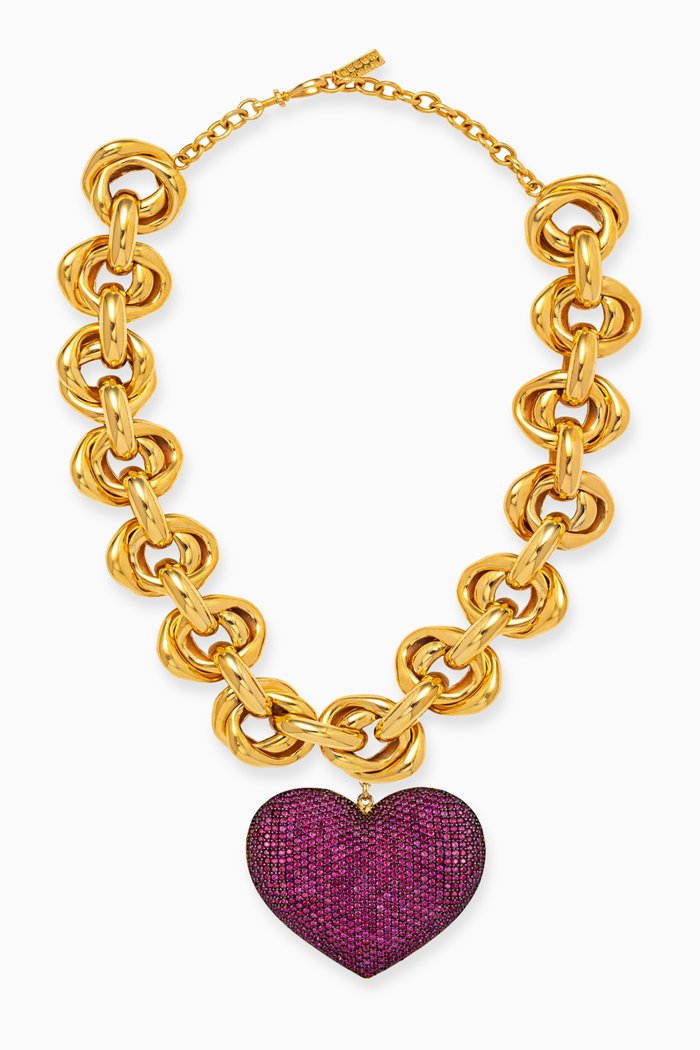 

Catena My Love Crystal Necklace in 24kt Gold-plated Bronze, Yellow
