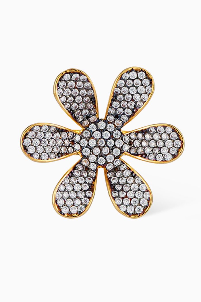 

Daisy Ring in 24kt Gold-plated Bronze, Yellow