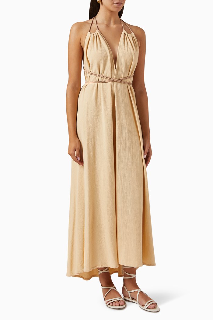 

Mahahual Maxi Dress in Cotton-gauze, Neutral
