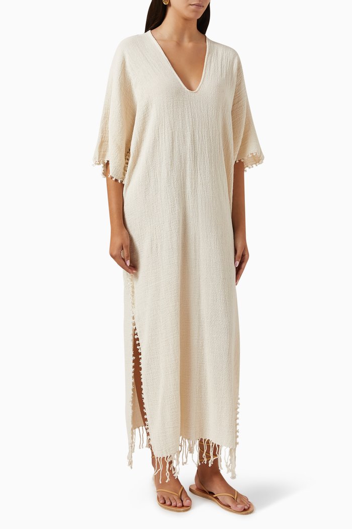 

Saas Maxi Dress in Cotton-jute, Neutral