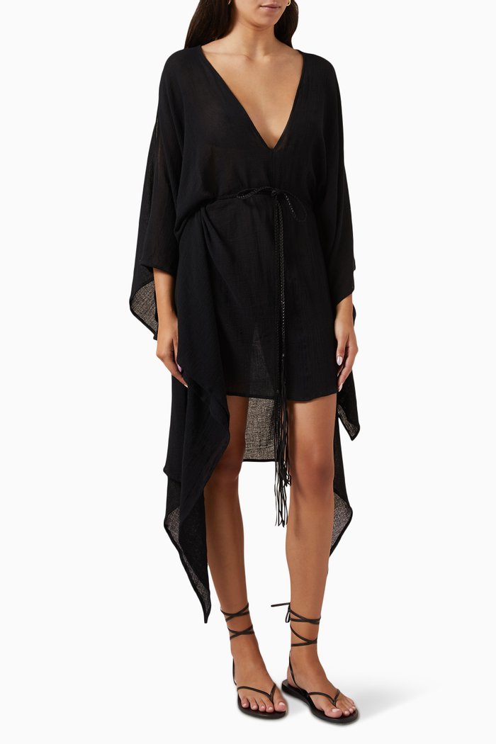 

Kanul Kaftan in Cotton-gauze, Black