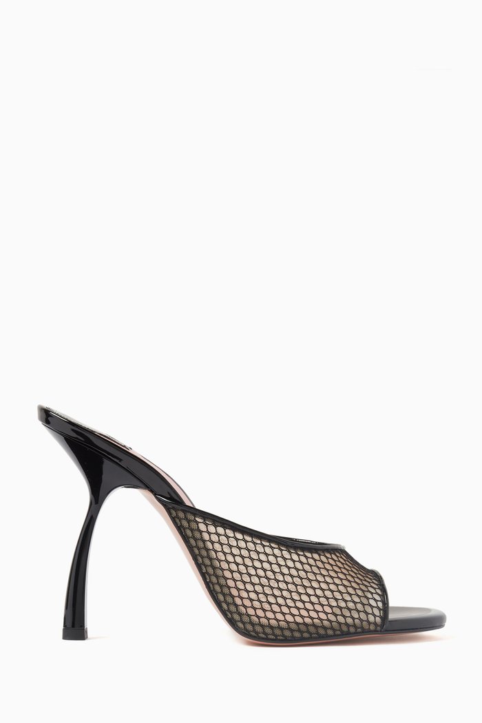 Tiana 100 Mules in Plexi and Crystal, Black