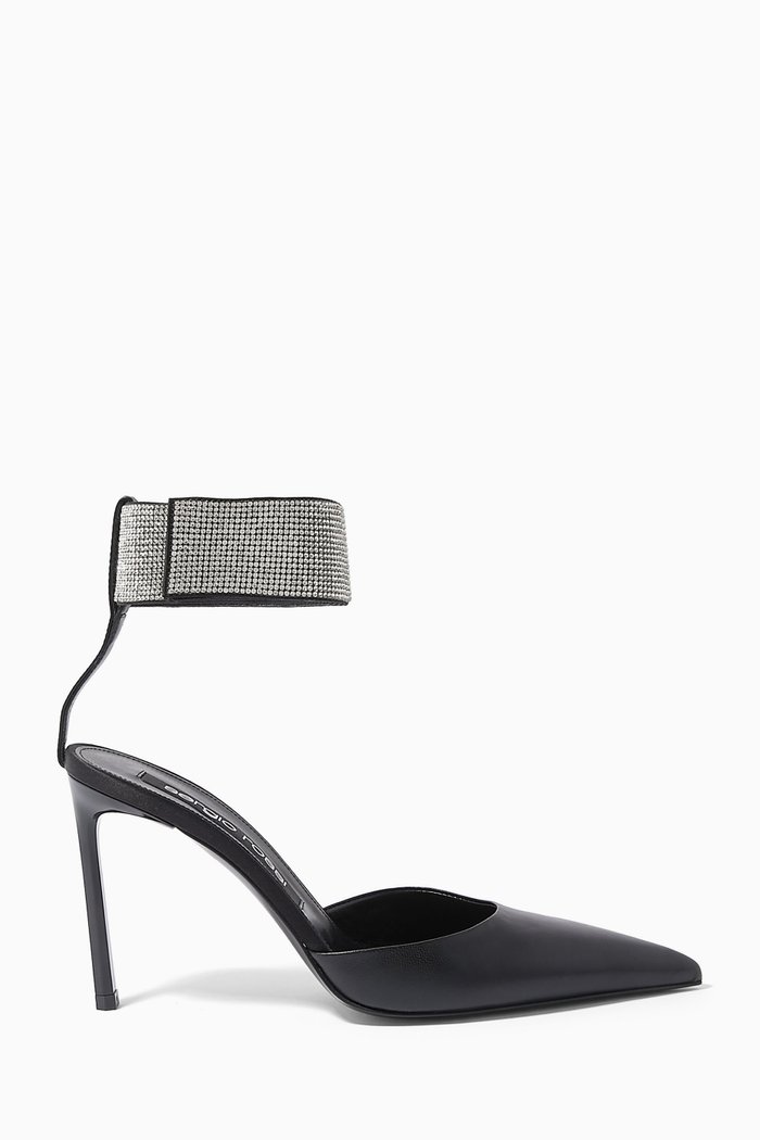 

Paris 95 Crystal-embellished d'Orsay Pumps in Satin, Black