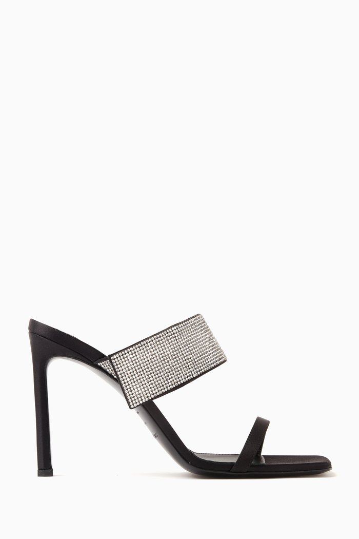 

Paris 95 Crystal-embellished Mule Sandals in Satin, Black