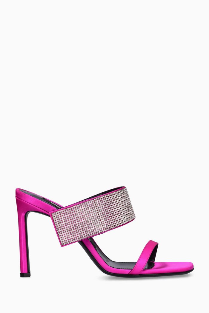 

Paris 95 Crystal-embellished Mules in Satin, Pink