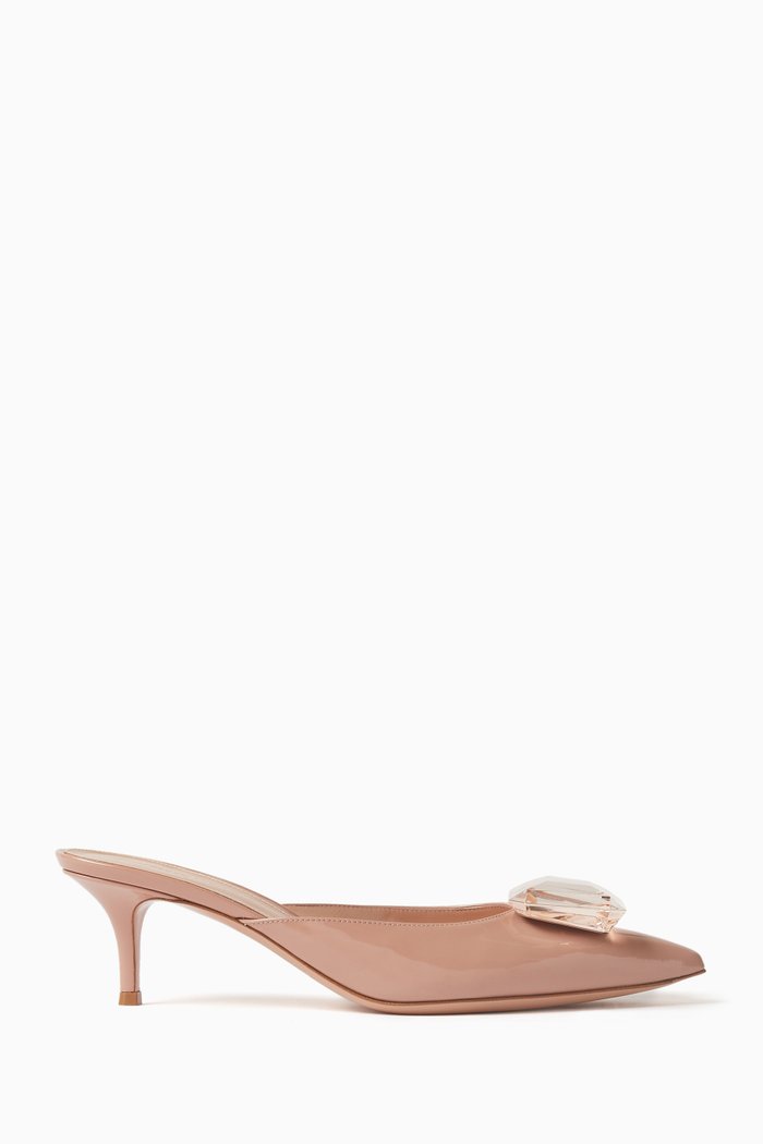 

Jaipur Slip On Mules in Vernice Leather, Neutral