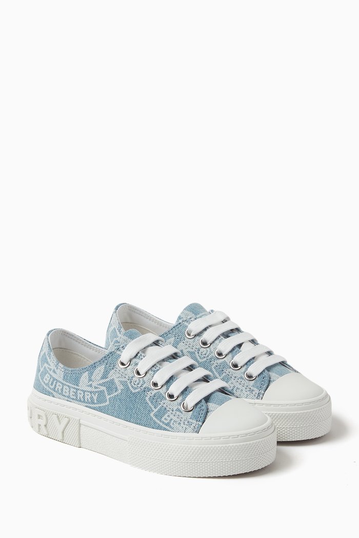 

Crest Logo Sneakers in Denim, Blue