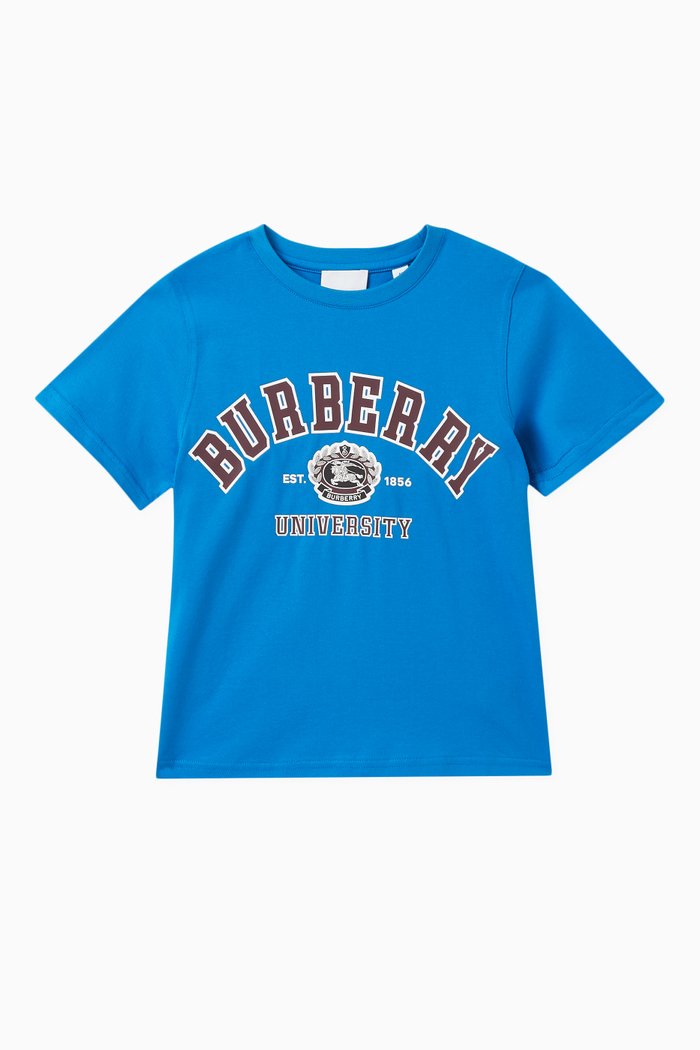 Logo-print T-shirt in Cotton, Blue