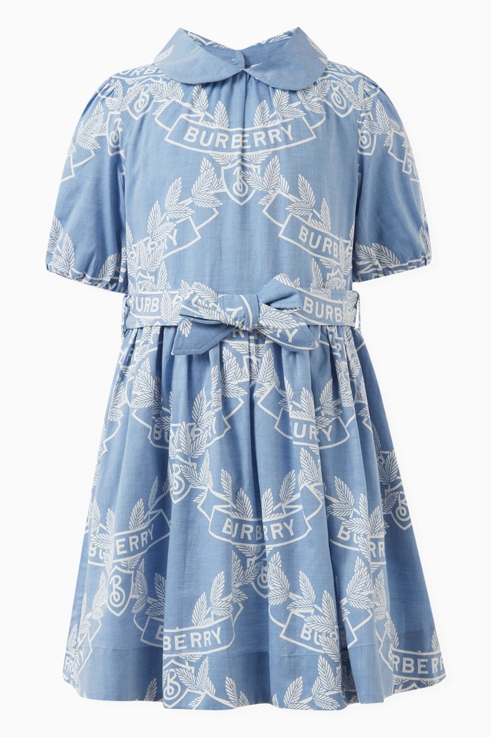 

Logo-detail Collared Dress in Cotton, Blue