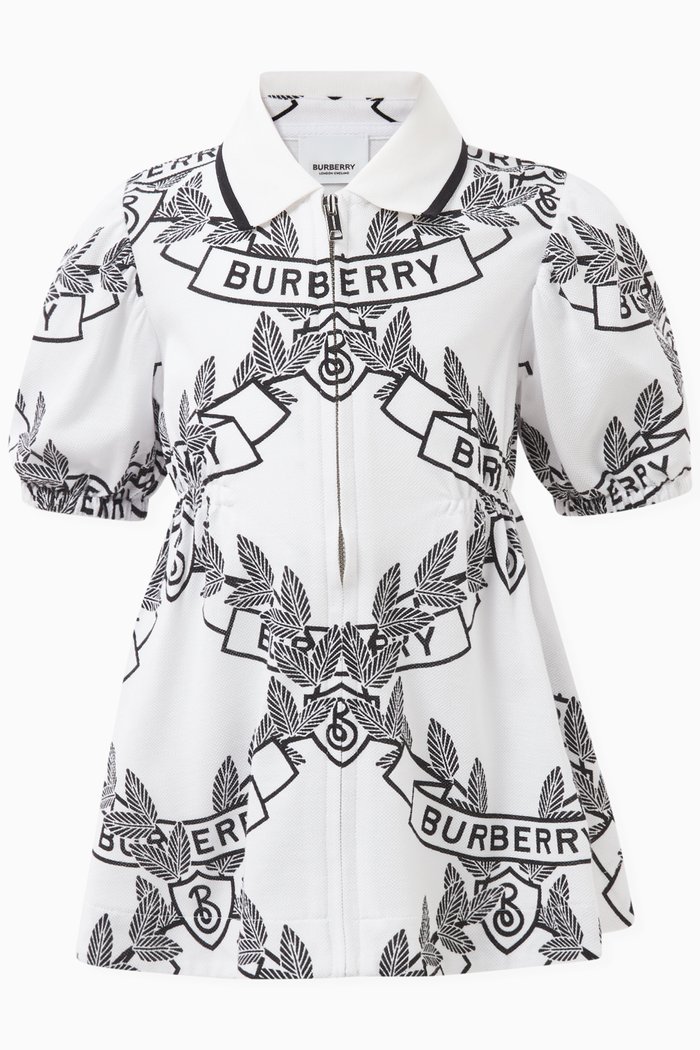 

Logo-detail Collared Dress in Cotton, Black