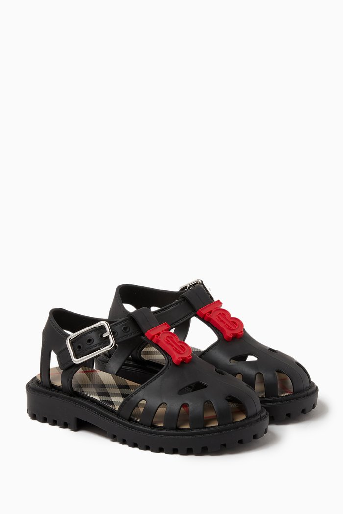 

TB Logo Sandals in Rubber, Black