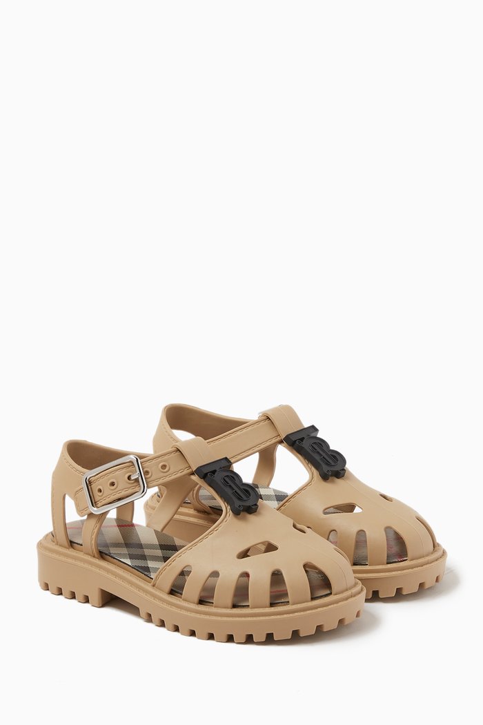 TB Logo Sandals in Rubber, Neutral