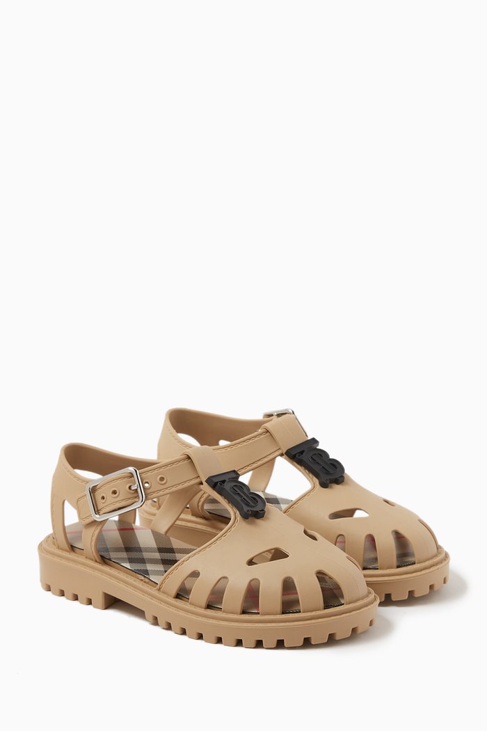 

TB Logo Sandals in Rubber, Neutral