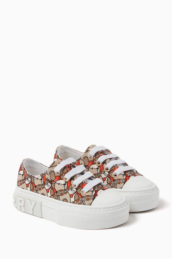 

Thomas Bear-print Sneakers in Canvas, Orange