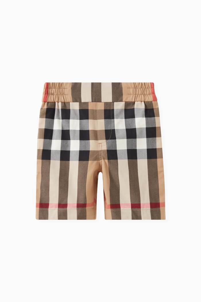 

Check Shorts in Cotton, Neutral