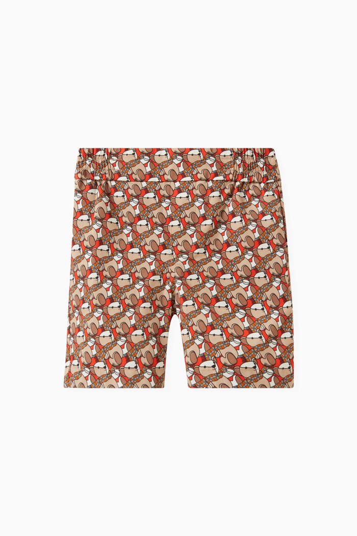 

Bear-print Shorts in Cotton, Orange