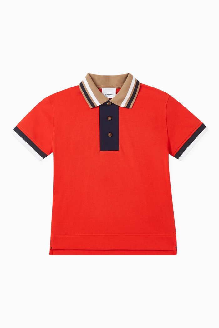 

Logo-print Polo Shirt in Cotton, Red
