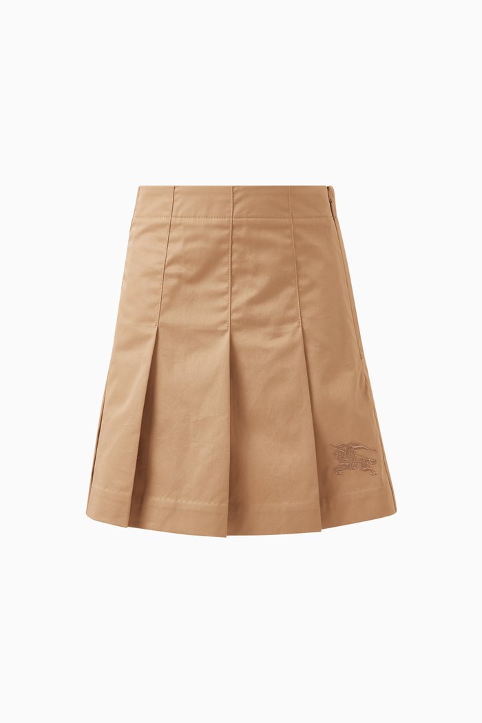 

EKD Pleated Skirt in Cotton Twill, Neutral