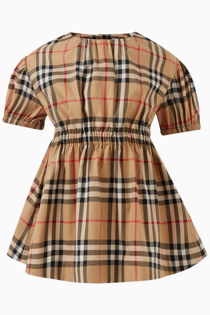 

Check-print Dress in Cotton, Neutral