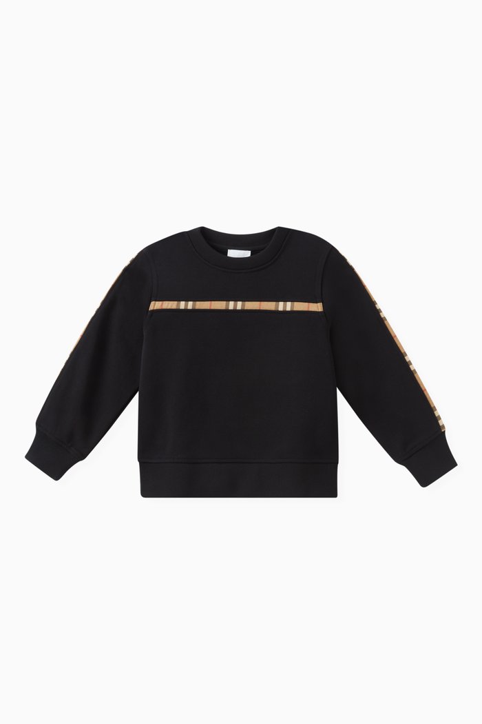 

Check-print Sweatshirt in Cotton, Black