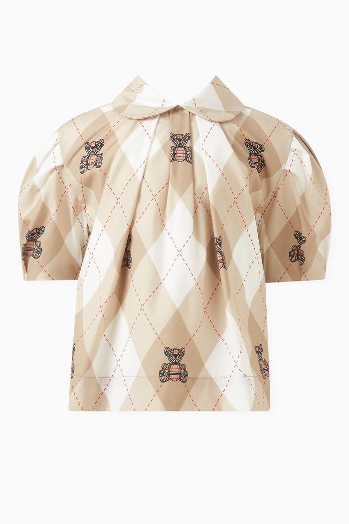 

Argyle Thomas Bear-print Top in Cotton, Neutral