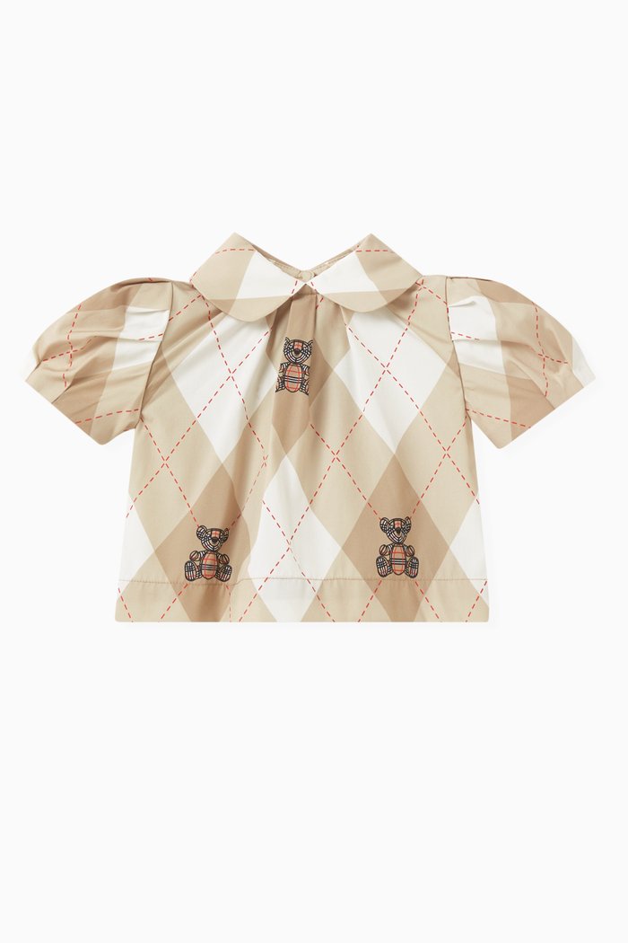 

Argyle-print Top in Cotton, Neutral