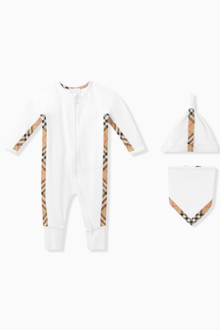 

Logo Check-print Gift Set in Cotton, White