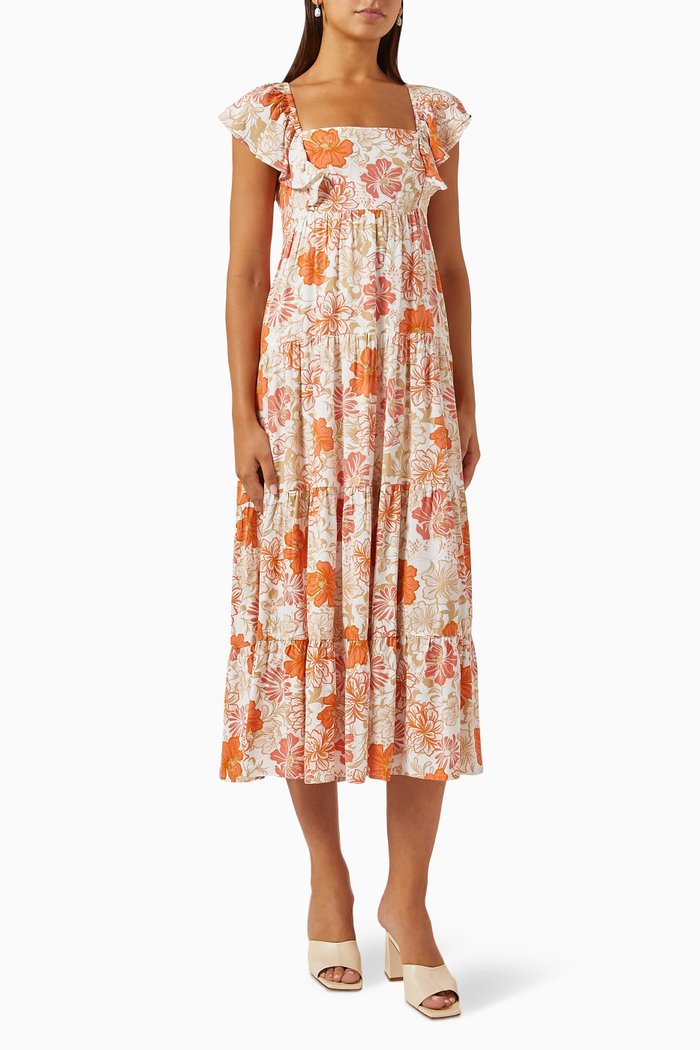

Tabitha Midi Dress in Viscose, Orange