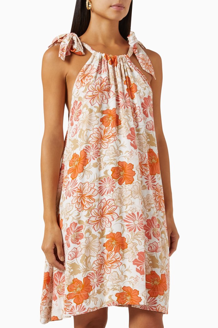 

Tabitha Dress in Rayon-voile, Orange