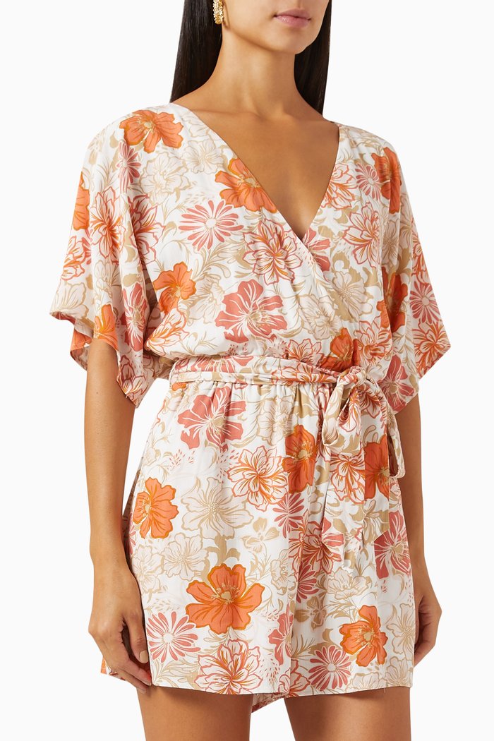 Tabitha Romper in Rayon-voile, Orange