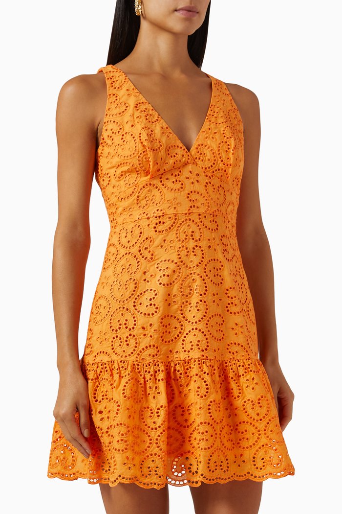 

Huxton Mini Dress in Cotton, Orange