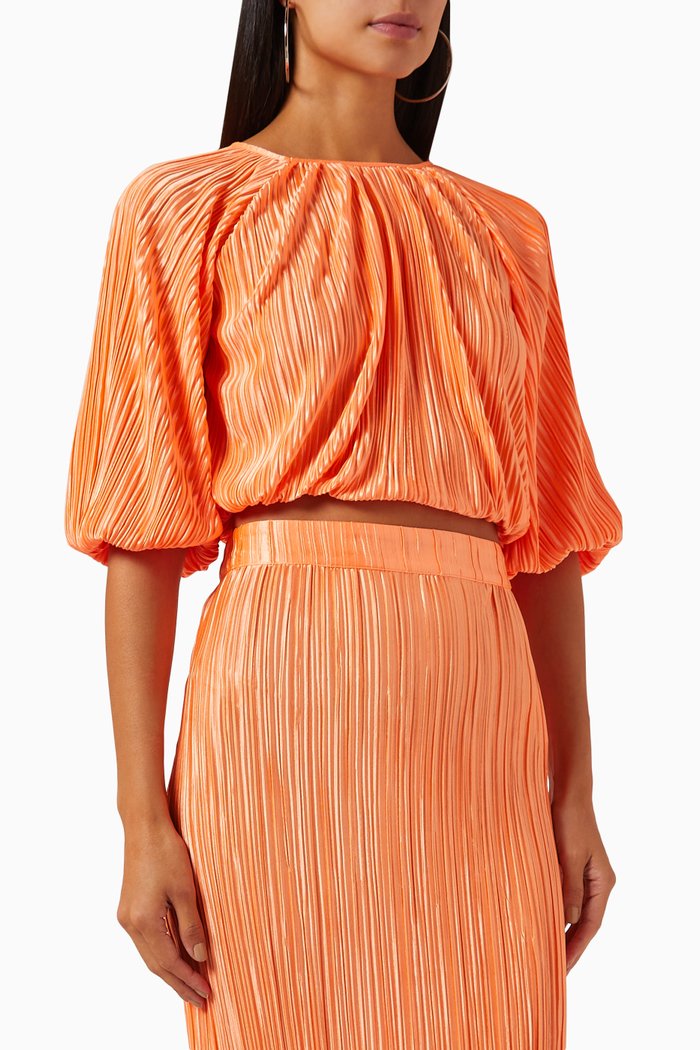 

Livia Plisse Crop Top, Orange