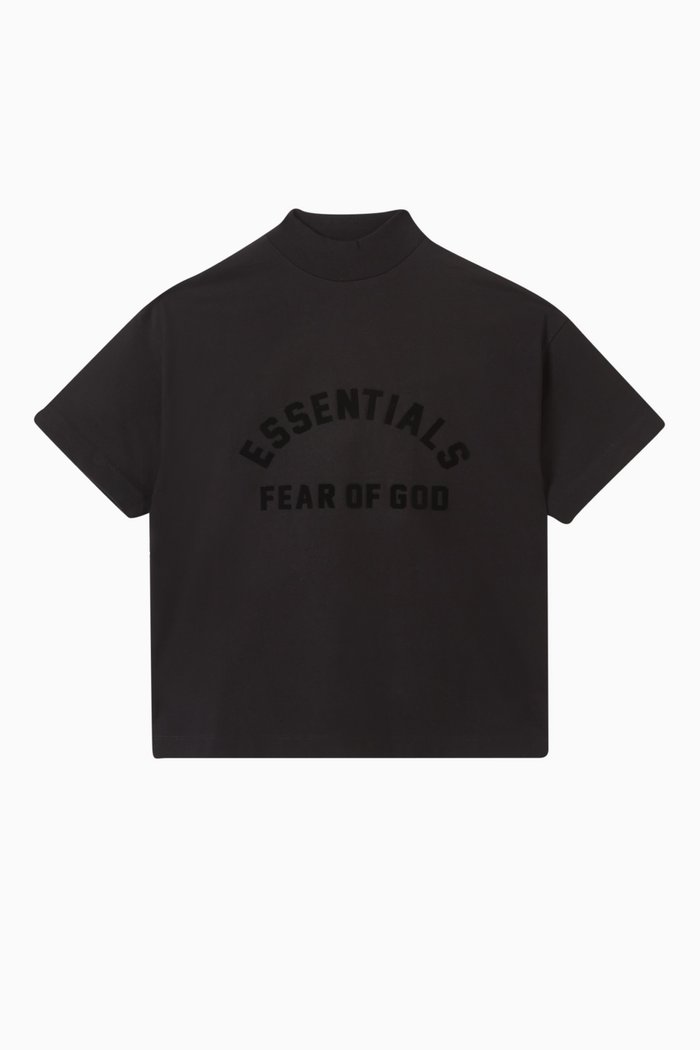 

Flocked Logo T-shirt in Cotton-jersey, Black